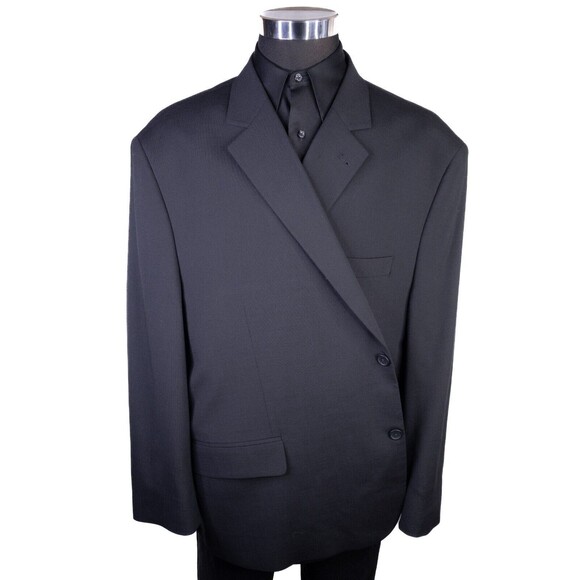 Oak Hill Mens Sport Coat Suit Jacket Blazer Solid Gray Sz 56PR Two Button EUC - Picture 2 of 14